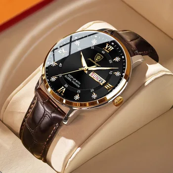 Baidaga Nový Vodotesný Nočného Dvojité Kalendár pánske Hodinky Ultra tenké Quartz Hodinky luxusné hodinky mužov luxusná značka hodiniek