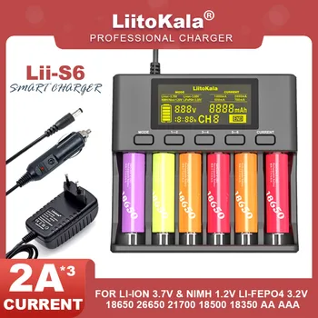 Liitokala Pôvodné Lii-S1 Lii-S2 Lii-S4 Lii-S6 1.2 V, 3,7 V 21700 26650 18650 Li NiMH Nabíjateľné Batérie, Nabíjačky