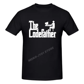 Na Codefather T Shirt Deň otcov Súčasnosti Vtipný Darček k Narodeninám Pre Ocka Mužov Geek Programátor Programové O Krk Bavlna T-shirt