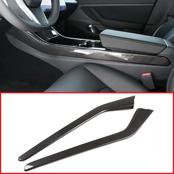 Pre Tesla model 3 Auto Príslušenstvo Vnútorné Dekorácie ABS, Centrálne Ovládanie Bočné Čalúnenie Čierna/Podiel/Hnedá 2-dielna sada