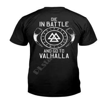 Prejdite Na Valhalla Viking Tričko Klasické T-Tričko Klasické T-Tričko Letné bavlnené tričká Ženy, pre Mužov Bežné Tričká Krátky Rukáv
