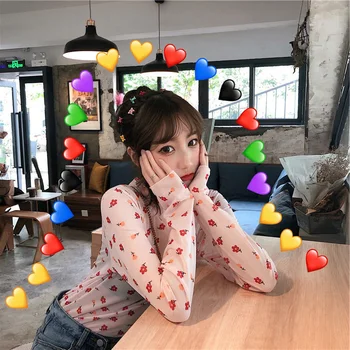 Ženy Sexy Harajuku Oka Topy Pozrite si časť-cez Tričká Transparentné Tielko Base Topy kórejský Mujer Bežné Základné Košele