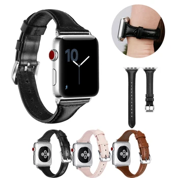 Kožený remienok pre Apple hodinky kapela 44 mm 40 mm 42mm 38mm pravej Kože watchband pás correas brecelet iwatch serie 3 4 5 se 6